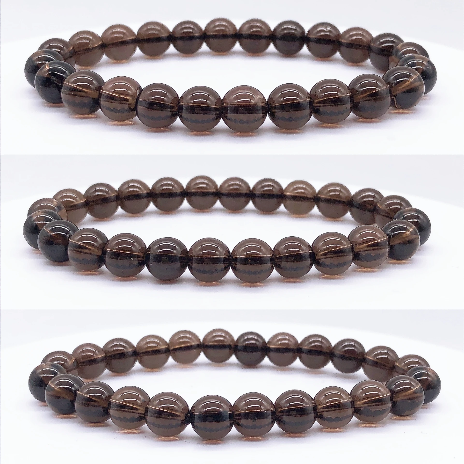 Natural Smoky Quartz Beaded Bracelet Rock Crystal Stone Reiki Healing Beads Fashion For  Bangles Yoga Jewelry Home decor Gift