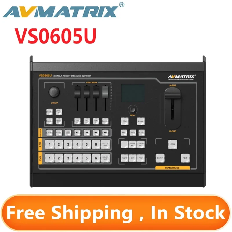 

Avmatrix VS0605U 6CH SDI/HDMI Cable - Compatible Multi-format Streaming Switcher