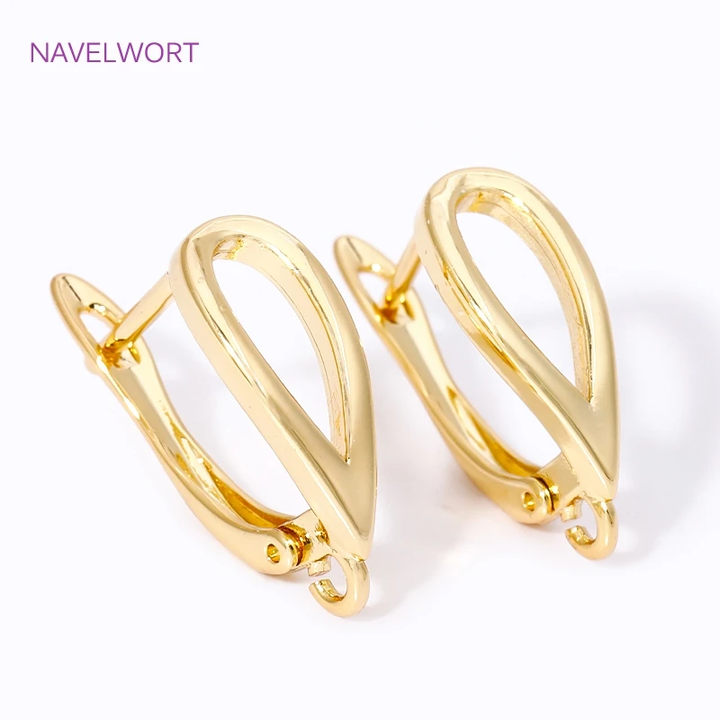 18K Gold Plated Brass Droplet Earring Hooks,Brass Earring fixtures, For DIY Jewelry Making Accessories,Earring Making Supplies