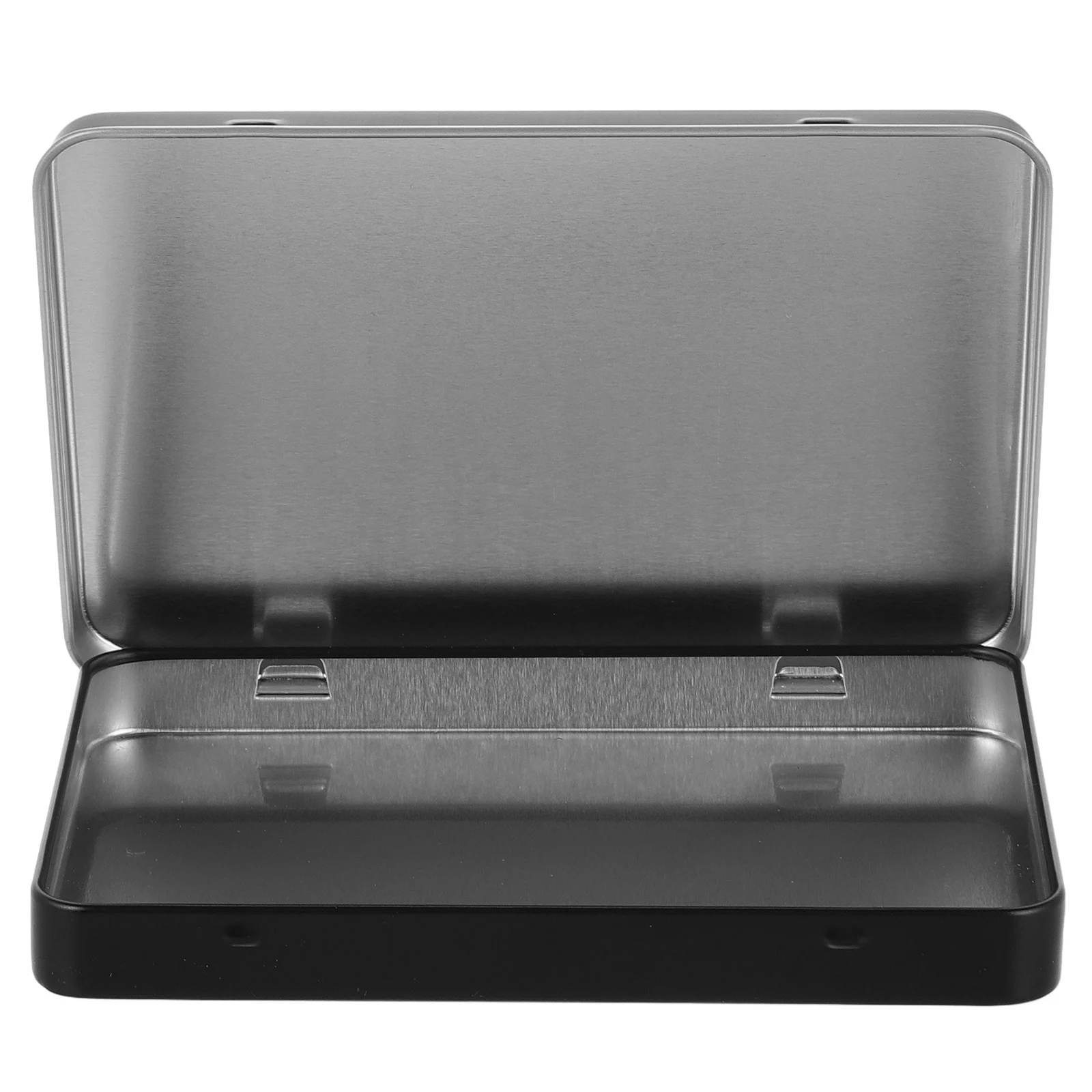 

1pcs Mini Metal Tin Container Black Rectangular Storage Box For Game Cards Sports Card Organizer Portable Case Jewelry Pill