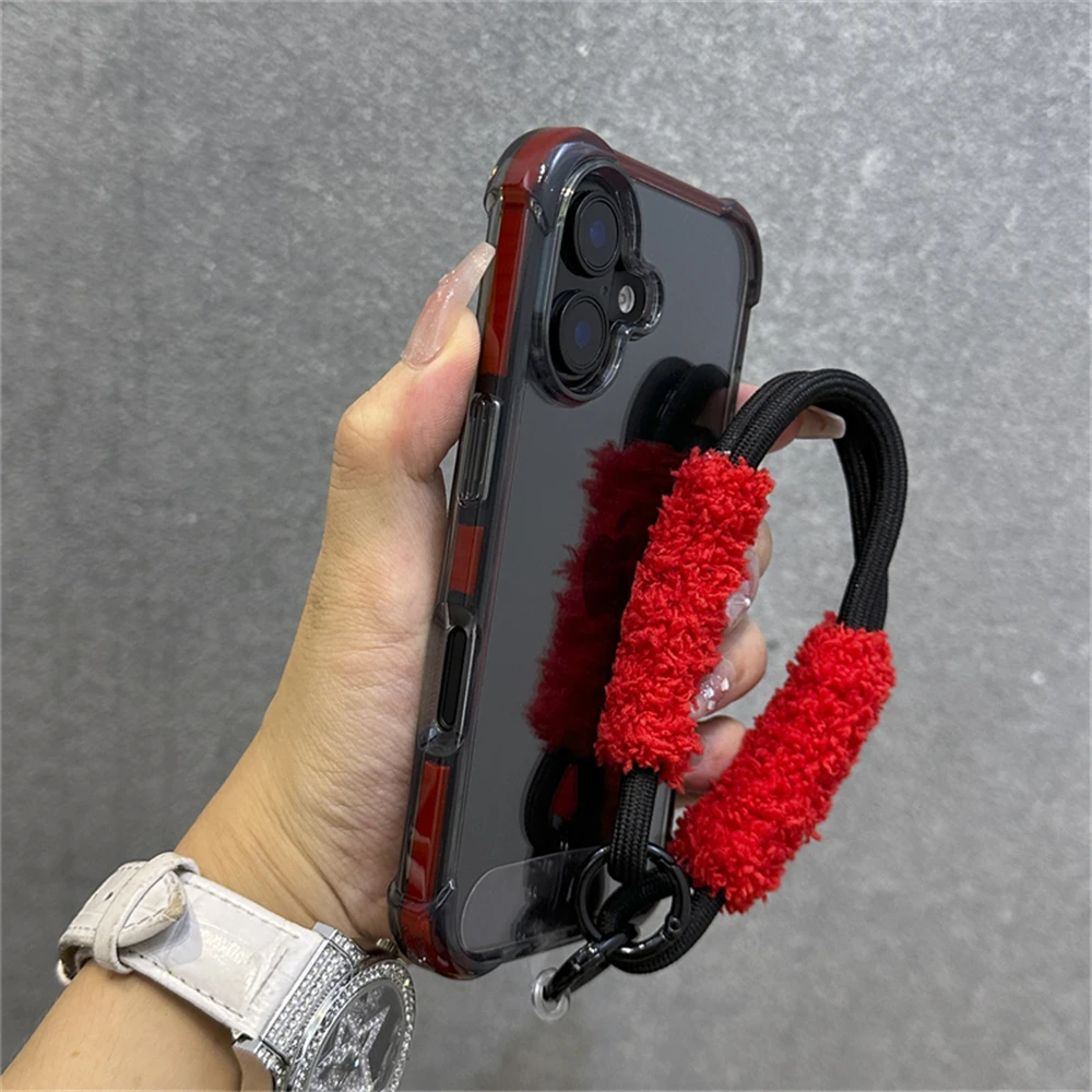 Hybrid-Bumper-Schutzhülle Transparent mit Handgelenkschlaufe für iPhone 18 15 17 11 12 13 14 16 Pro Max Plus Stoßfeste Airbag-Hülle – Detail 12