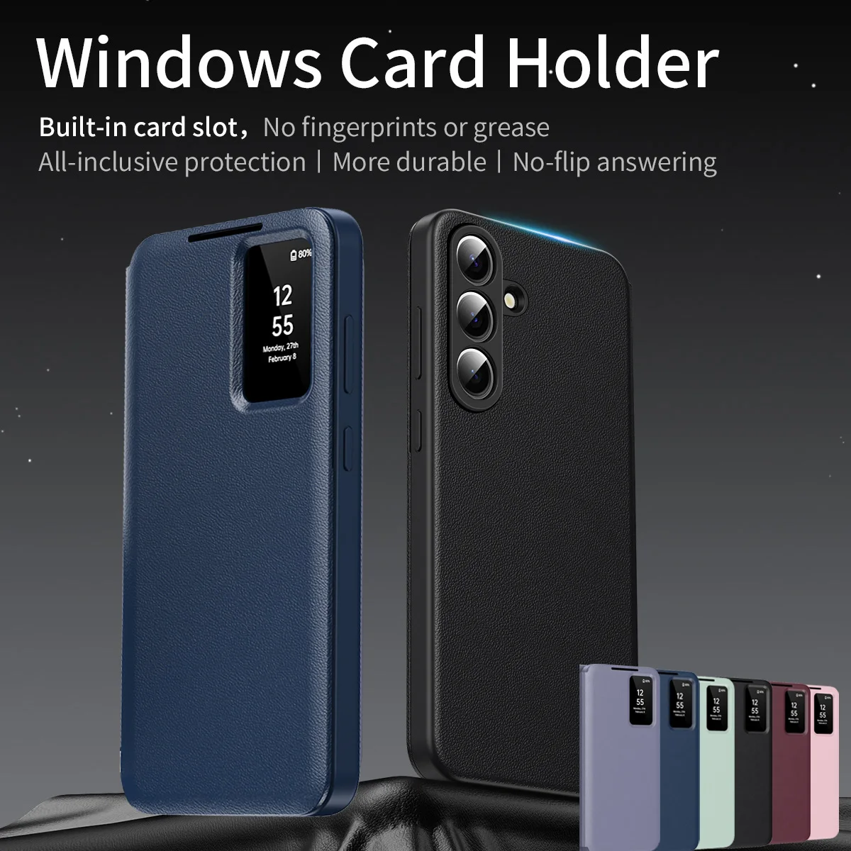 New For Samsung Galaxy S26 FE Smart Window Case, Wake Up/Sleep, Wallet Phone Protective Cover Card Pocket Holder Case