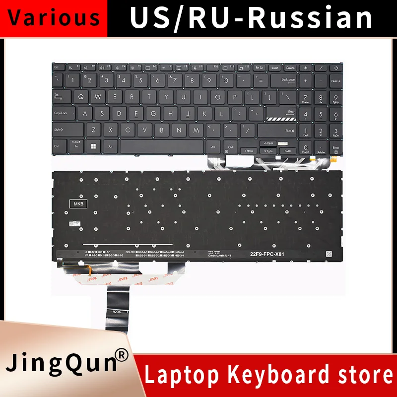 Replacement US/RU/SP Spanish Russian Backlit Keyboard For ASUS Vivobook X1502 X1603 X1502VA 16X X1603ZA B1502 F1502 M1603