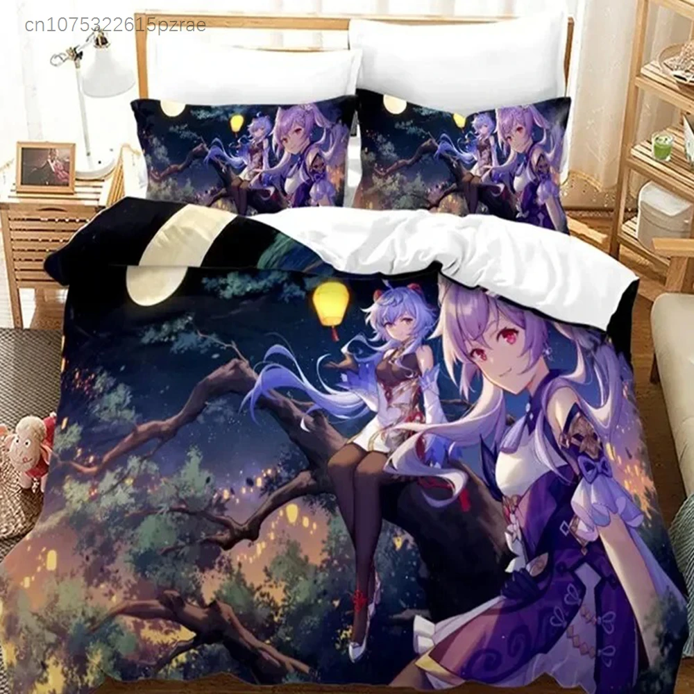 3D Print Anime Genshin Impact Paimon Bedding Set Duvet Cover Bedroom Covers Single Twin King Quilt Cover Home Textile