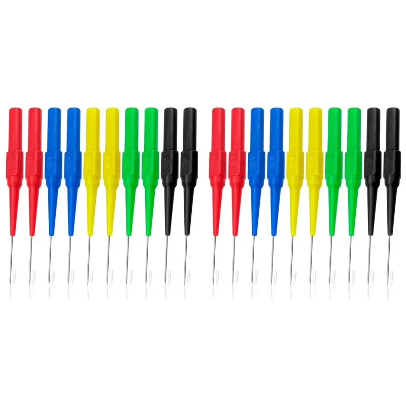 【Festival】20 Pcs Test Probe Pins, Stainless Steel Insulation Non-Destructive Pin, 0.7 Mm Wire Piercing Probe Pin,Multimeter Prob