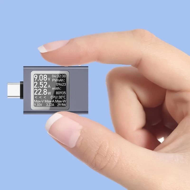 Type C PD3.1 Fast Charging Digital Current Power Meter Display
