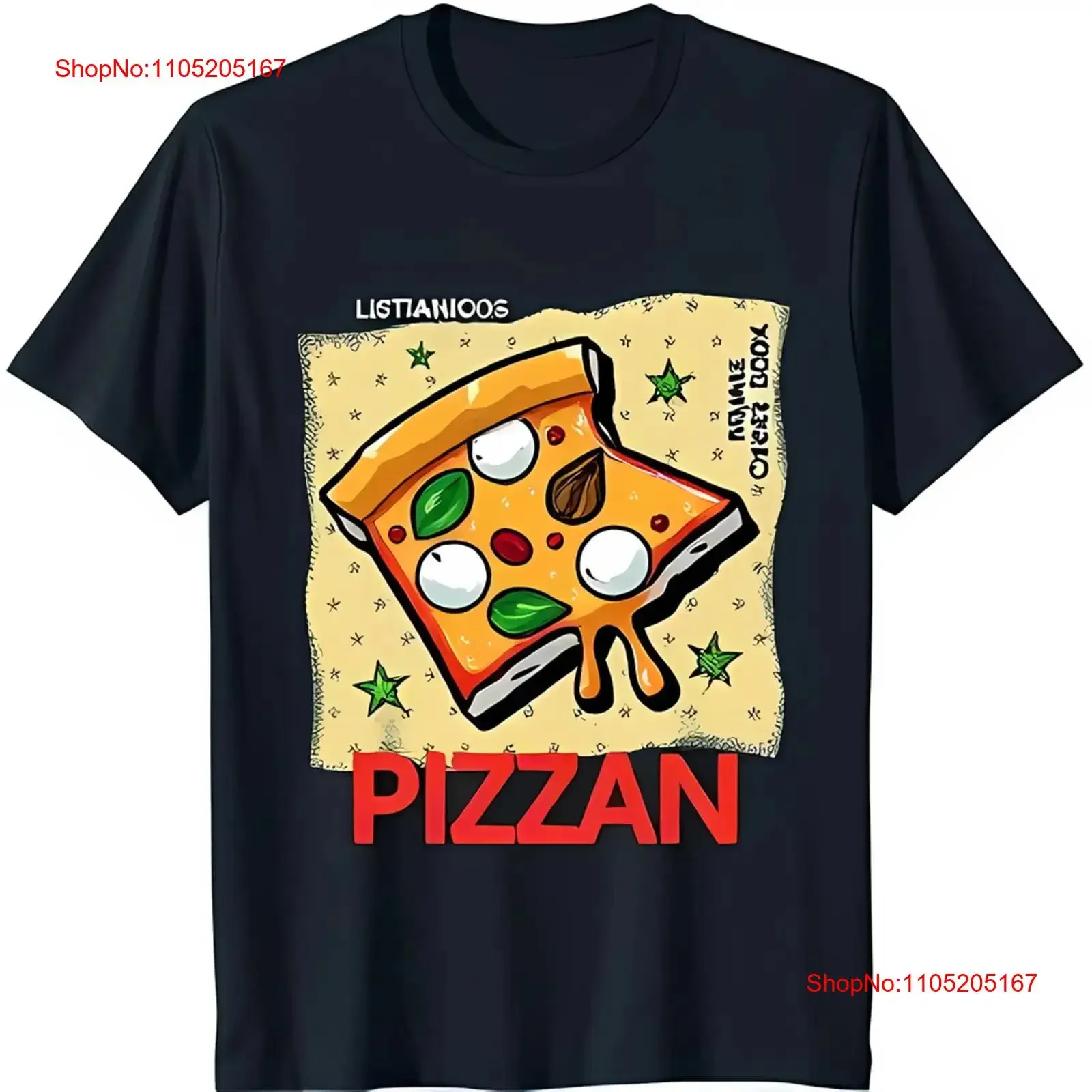 

Fun Pizza Black T Shirt for Lovers Eye Catching Design vintage Washed designer clothes graphic homme Casual Slightly