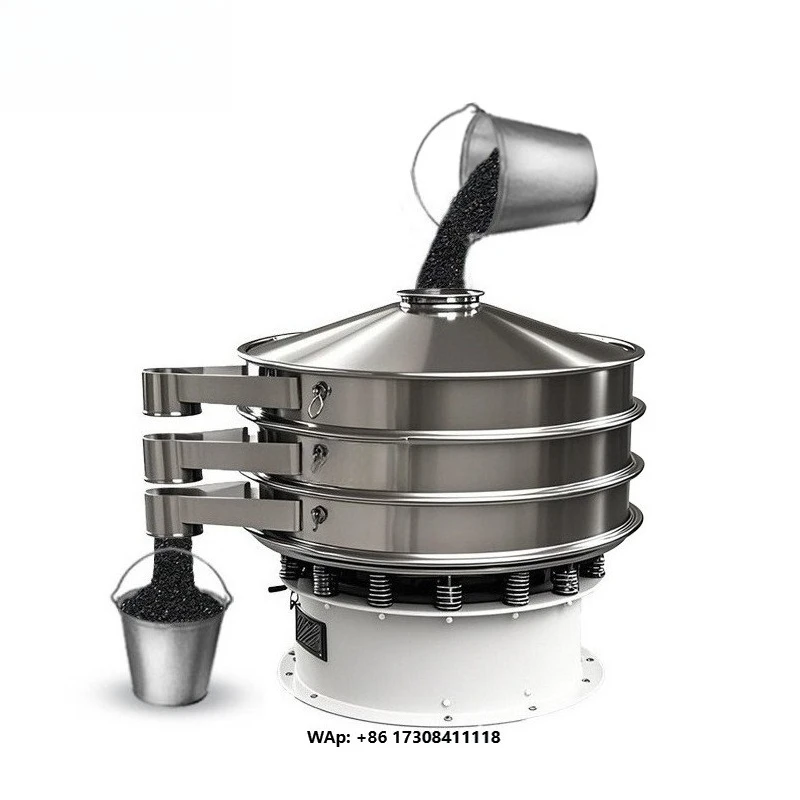 QINNY Motorized High Precision Vibrating Coconut Powder Sifter Potato Flour Screen Corn Wheat Rotary Sifter Food Processing