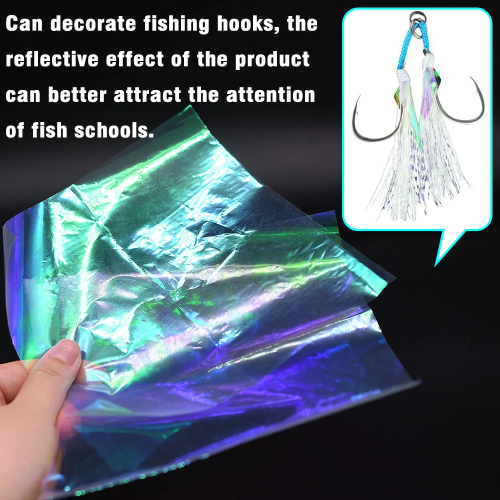 MNFT 2 Pcs 16.8x16.5cm Clear Fly Tying Rainbow Film for Sabiki Rigs
