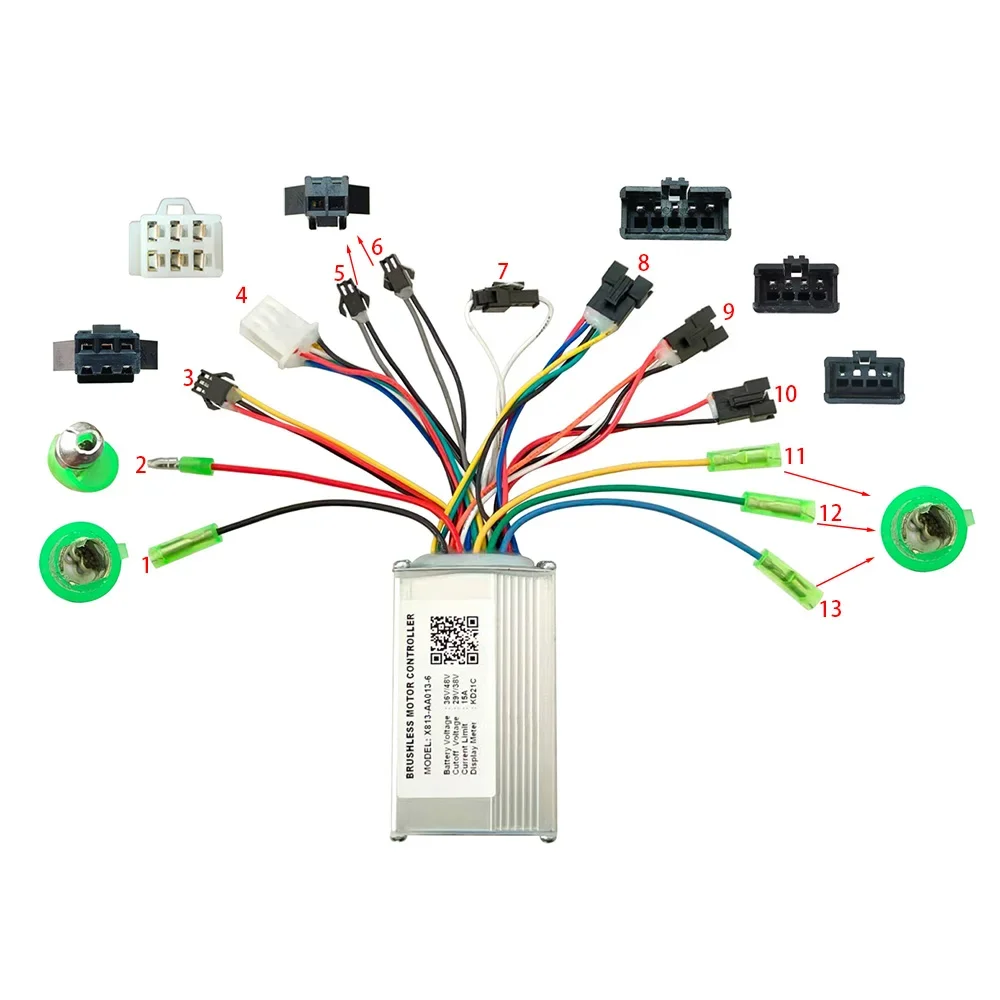 Ebike Brushless Motor Controller X813-AA013-6 36/48V 15A for KD21C Protocol Display Electric Scooters MTB Speed Controller