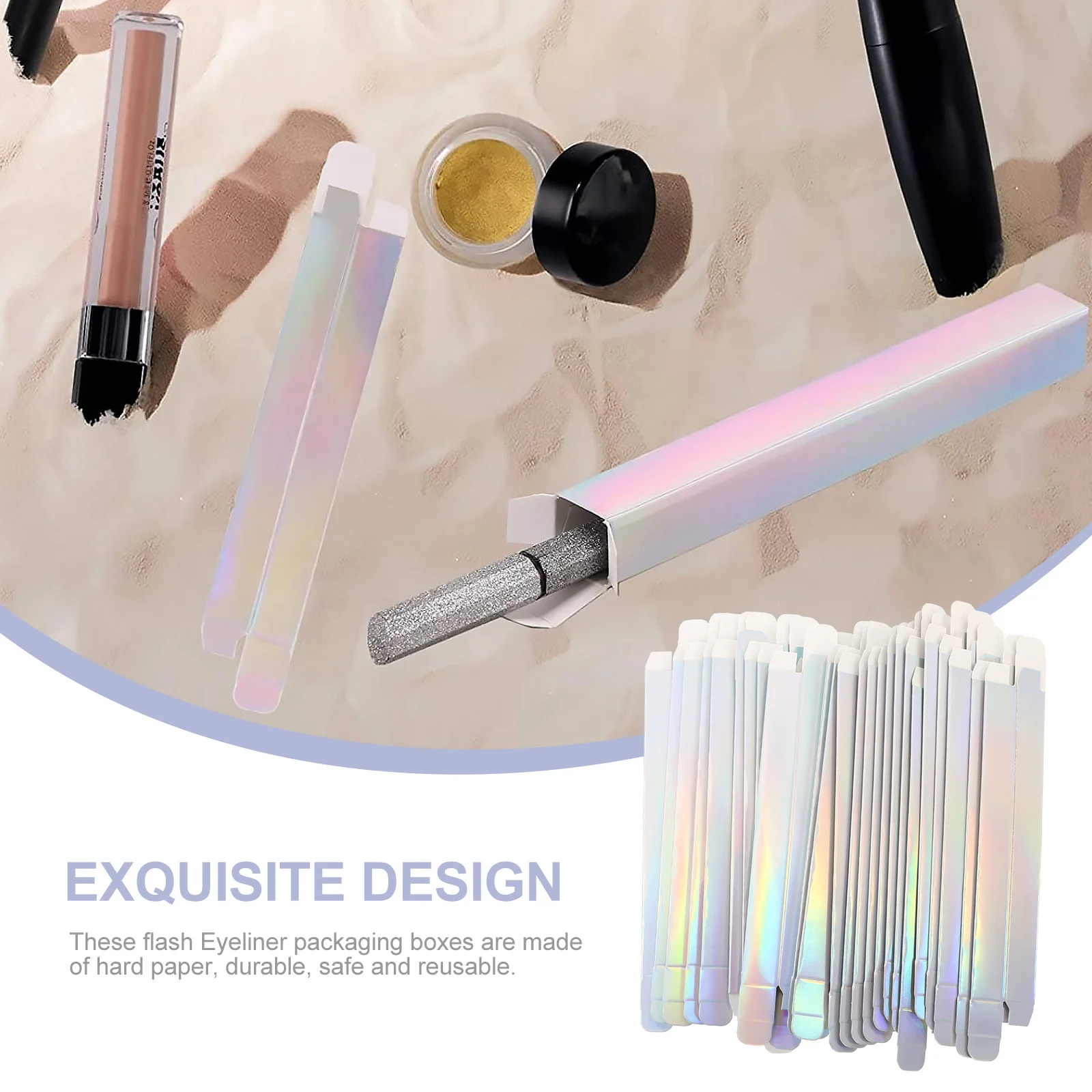 

50Pcs Lipstick Packing Box Lightweight Portable Empty Containers for Makeup Accessories Travel Home Use Lipstick Wrapping Box