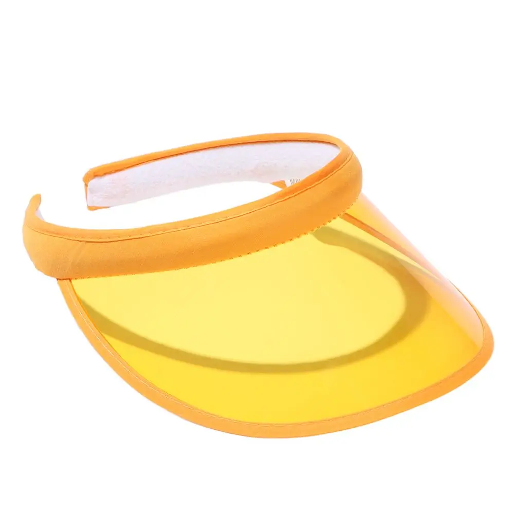 Fashion Summer Outdoor Sports Sun Protection Cap Unisex Clear Plastic Visor Hat Candy Color PVC Sunshade Hat UV Protection Hat