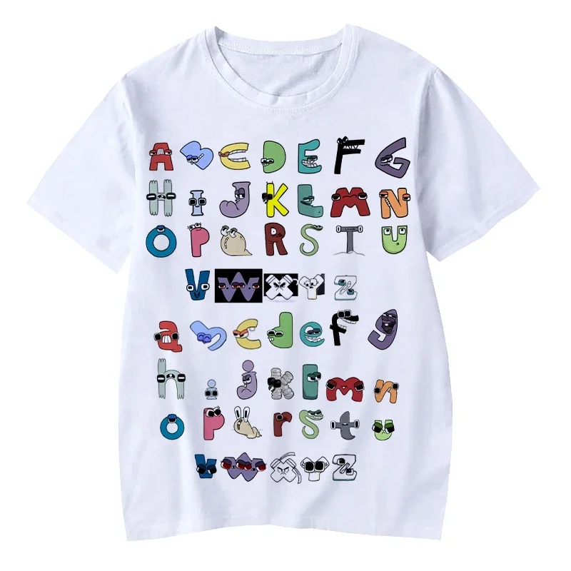 Kids Cartoon Game Alphabet Lore 3D Print Summer Breathable Short Sleeved T-shirts 2-13 Years Boys Girls Casual Outfits Tees