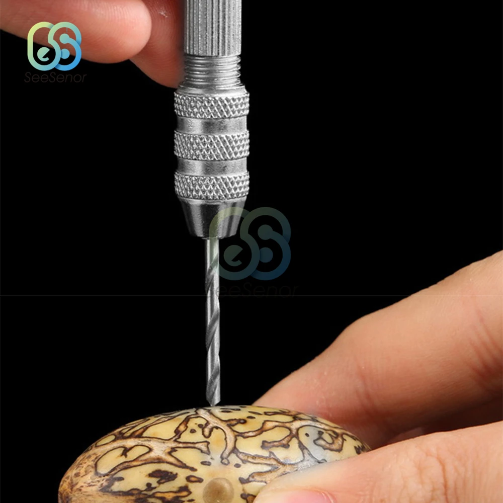 มินิมือเจาะสว่านกับ Keyless Chuck Rotary เครื่องมือเจาะไม้ HSS Twist เจาะบิตชุด0.5-3.0Mm เจาะเหล็กความเร็วสูง