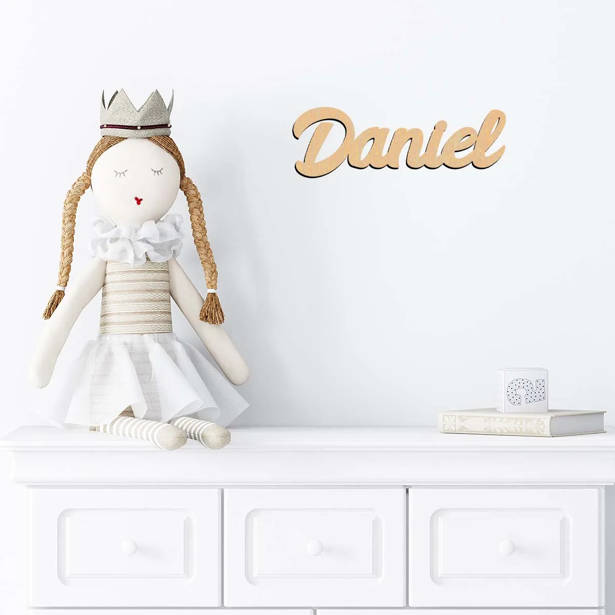 1 pezzo colorato Daniel esempio nome personalizzato materiale in legno placca in legno decorazione in legno legno non finito per dipingere o scintillante