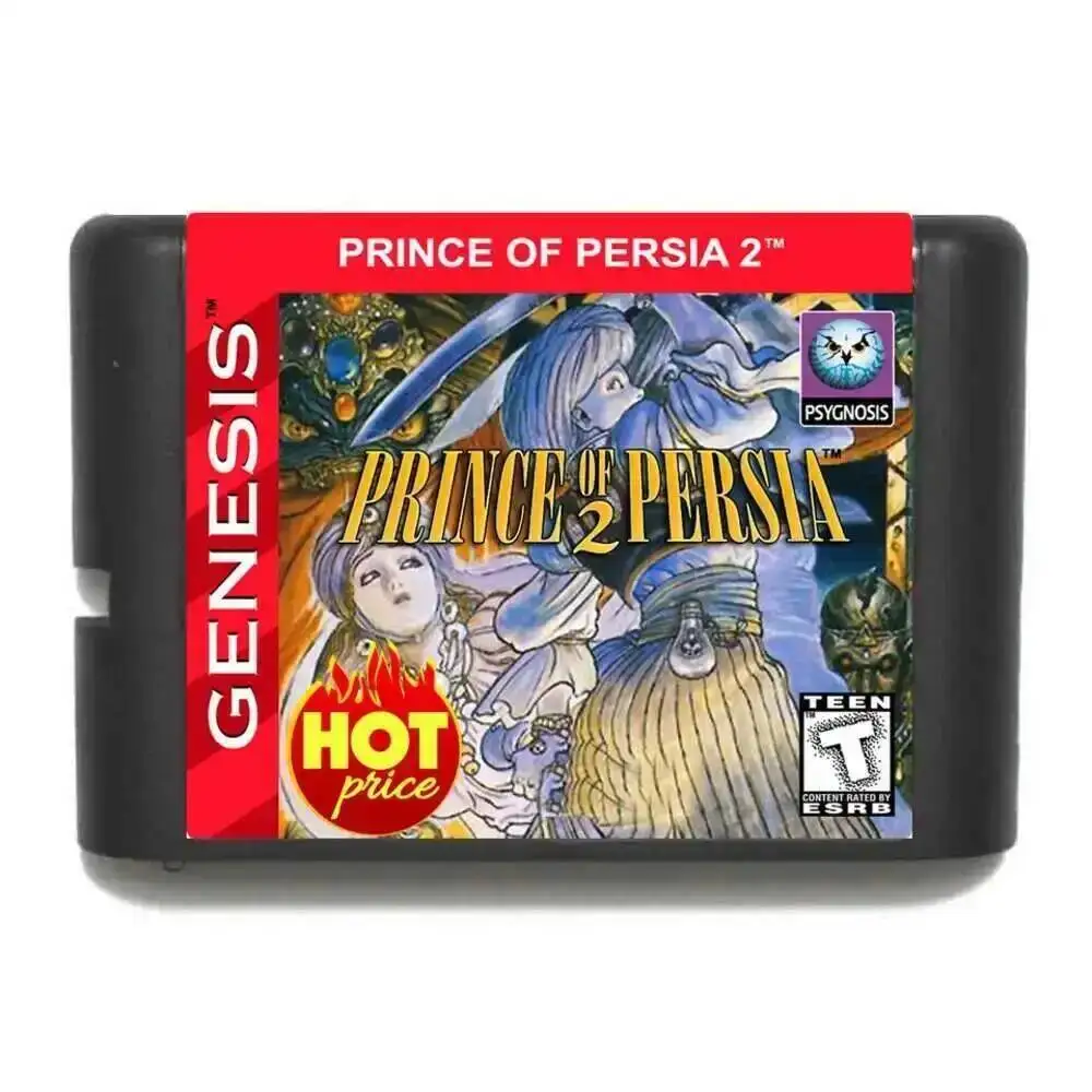 Prince of Persia 2 16 Bit MD Game Card Reproduction Cart for Sega Genesis Mega Drive