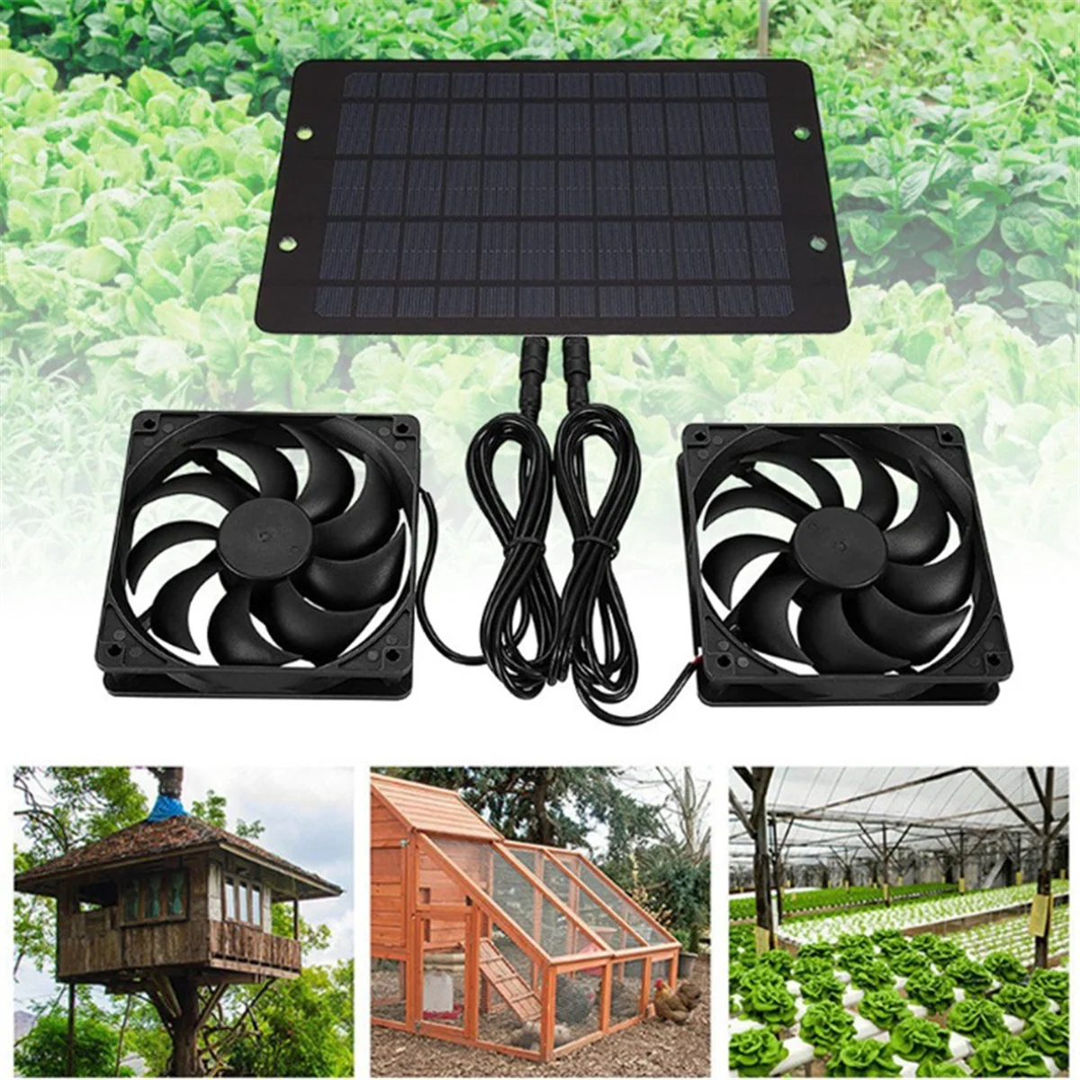 12V Solar Exhaust Fan Solar Ventilator Fan Solar Panel Powered Fan Solar Fan for Attic Dog Chicken House Greenhouse Fan