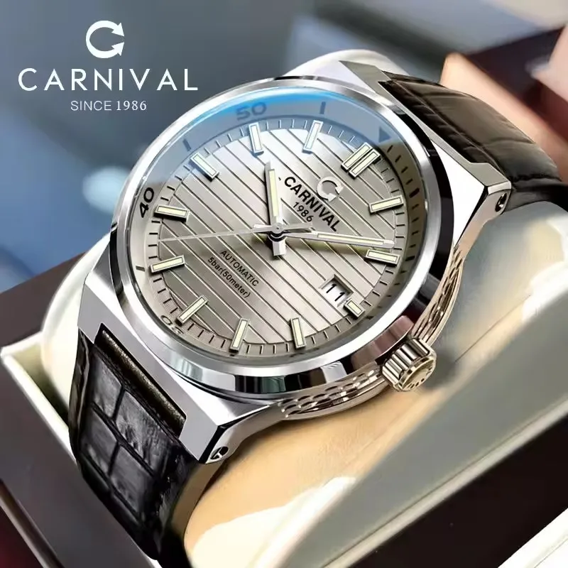 IW كرنفال الياقوت مرآة الحركة التلقائية الذكور الفاخرة ساعات المعصم الميكانيكية نموذج بسيط مقاوم للماء ساعة رجالي مضيئة