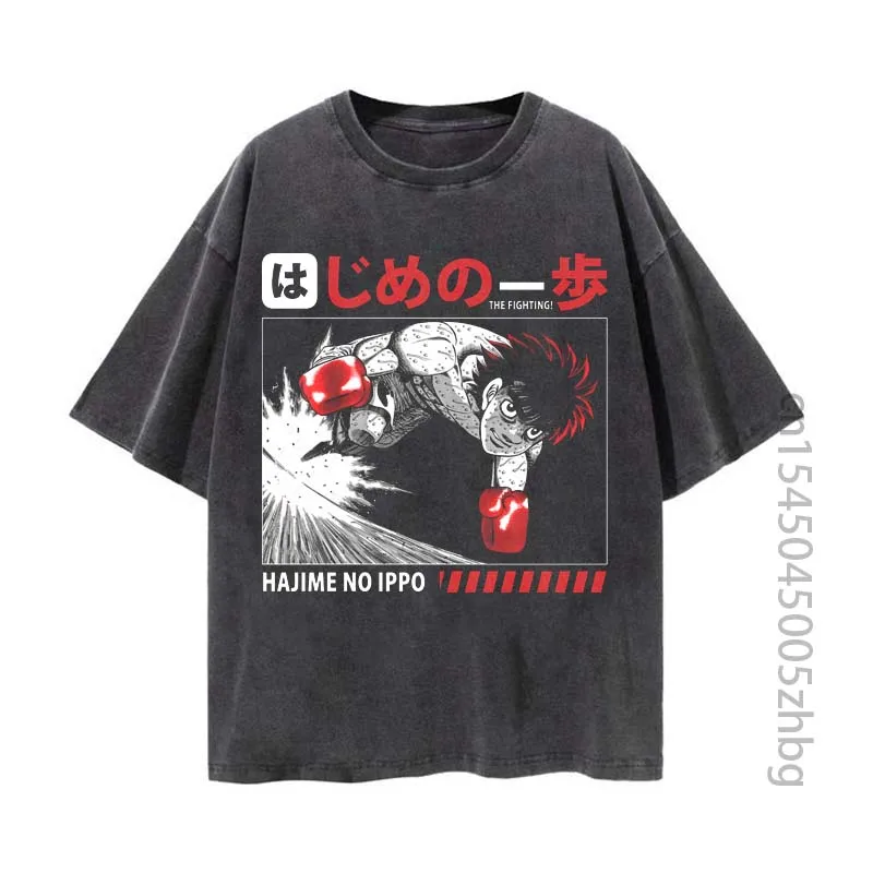 Hajime no Ippo The First Step  Boxing Manga Anime Woman Shirt Streetwear Harajuku Vintage Distressed Tshirt T Shirt Men Tops