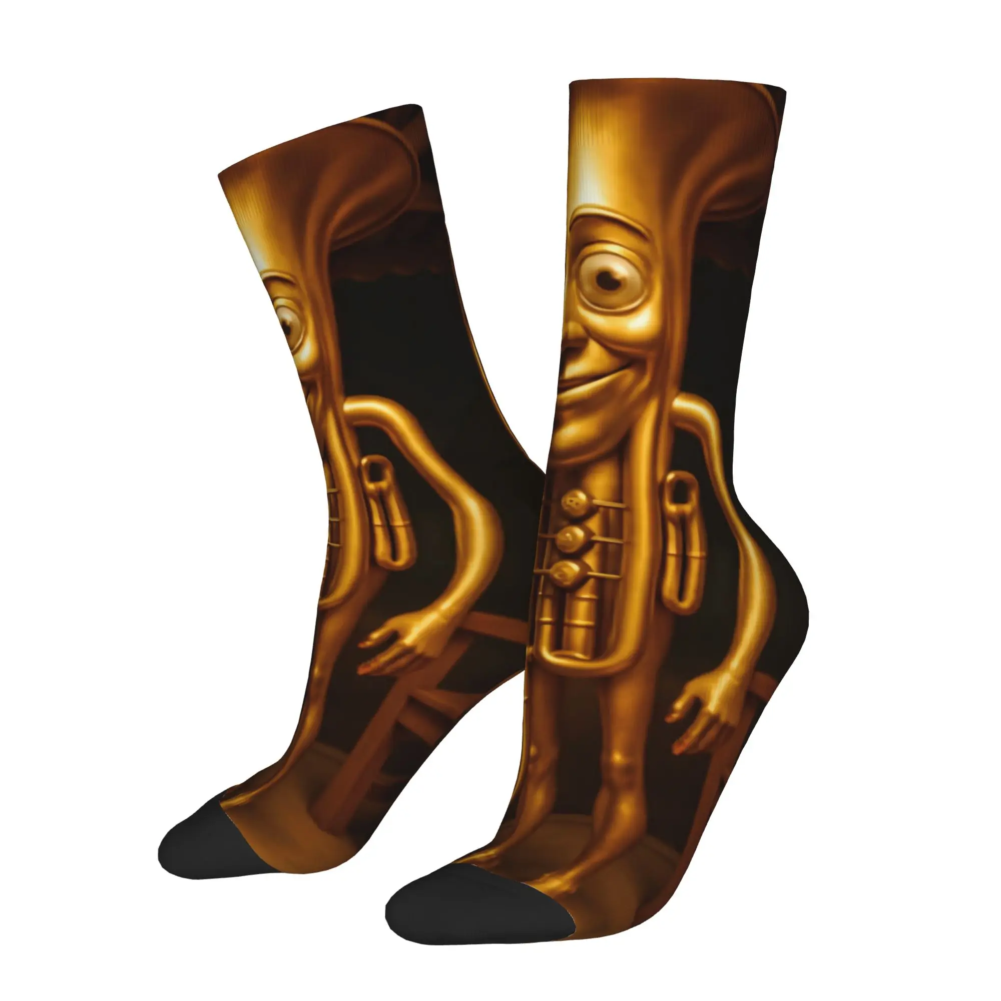 

Funny Sock Tung Tung Tung Sahur 15 Rock Seamless Pattern Printed Men Crew Socks Casual Men's Socks