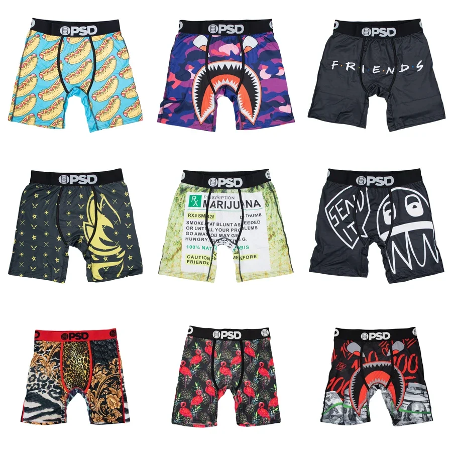 1Pcs Sexy Men Underwear Boxers Men\'s Panties Lingerie Breathable Printed Male Underpants Plus Size Man Boxer Briefs Mens Trunks