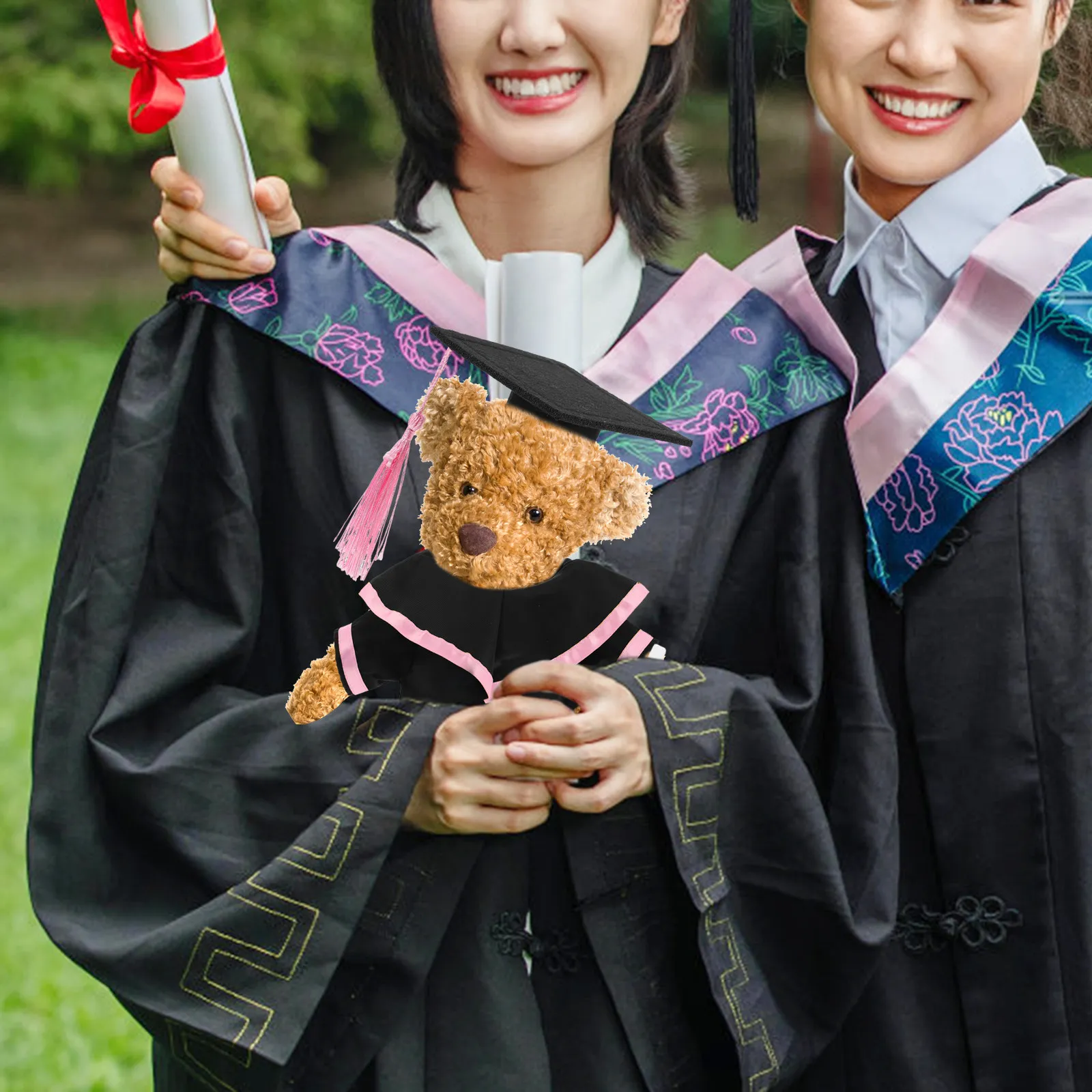 

Bear Graduation Costume Set Includes Cap Shawl Scroll Stuffed Animal Graduation Dress Celebration Bear Animal Cap