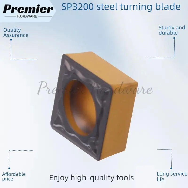 L'insert de tournage en acier CCMT120408-GM SP3200 convient à l'usinage de pièces en acier doux telles que l'acier abrasif