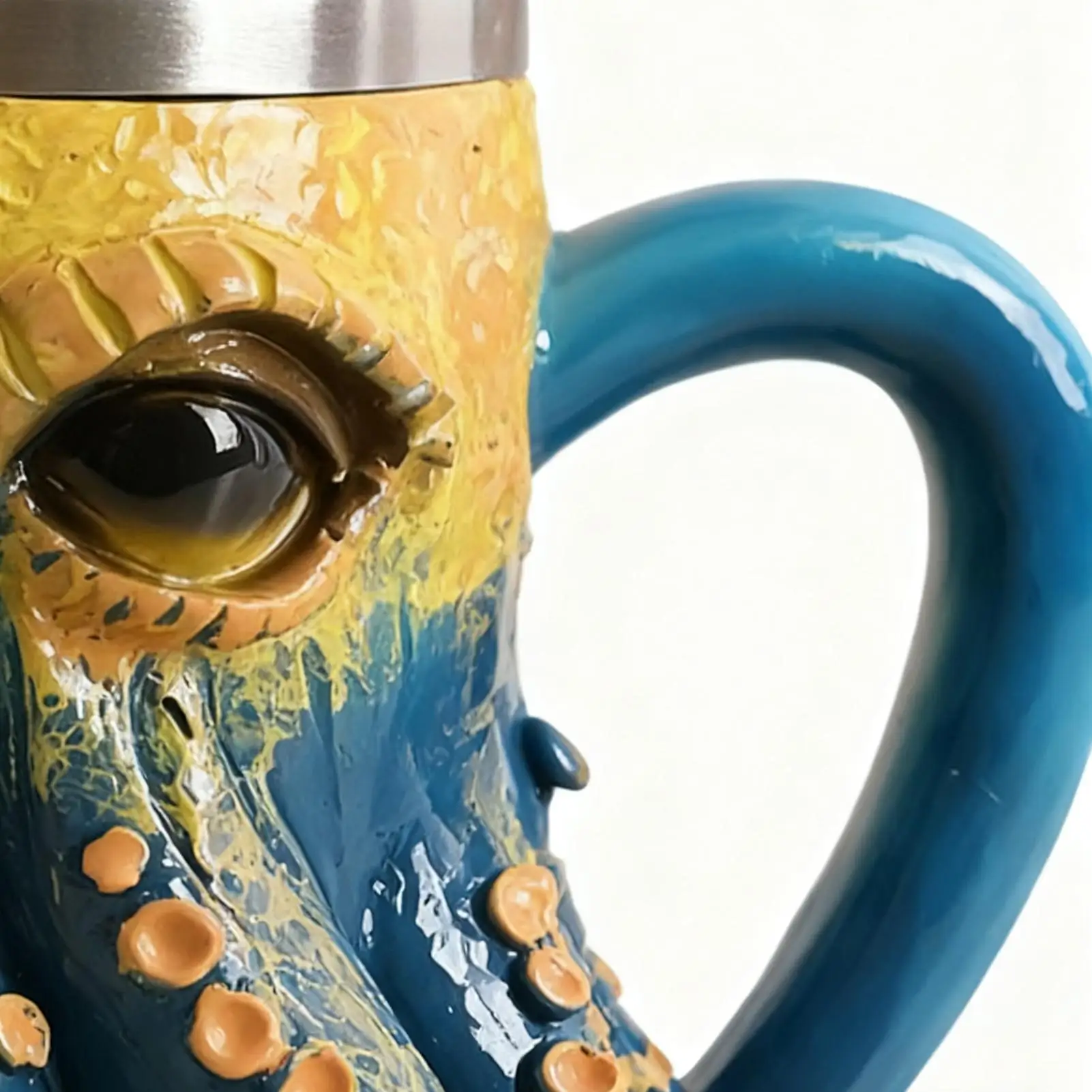 

Дорожная кофейная чашка 160 мл с эргономичной ручкой, дизайн осьминога, кофейная кружка в виде осьминога для горячего и холодного молока, льда, воды, сока, латте, чая, пива