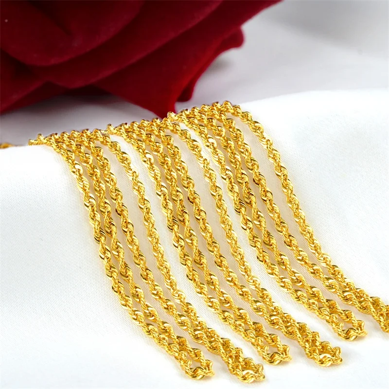 Fine Jewelry 18K yellow gold necklace  au750 Twisted chain Light luxury versatile wendding party gift for women x504