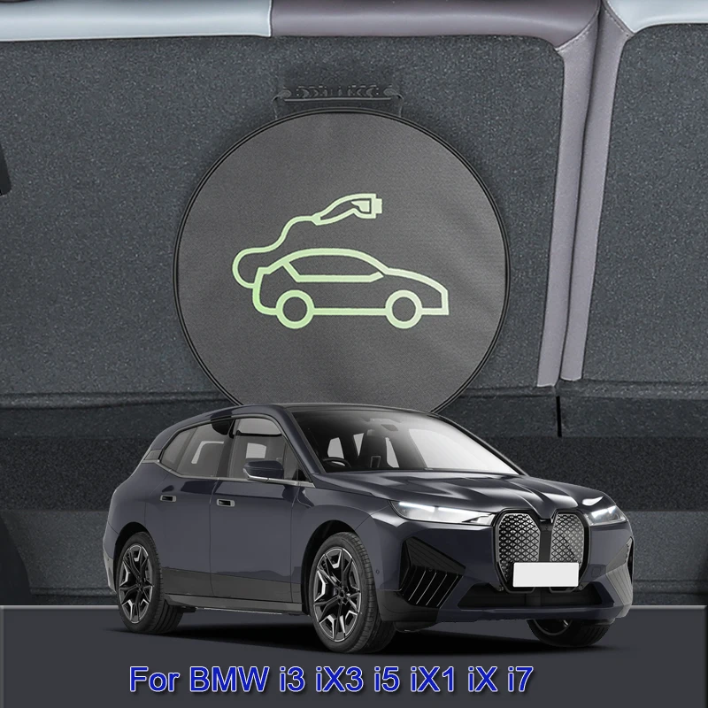 EV Car Charging Cable Storage Carry Bag Charger Plugs Sockets Waterproof Fire Retardant Acccessory For BMW i3 iX3 i5 iX1 iX i7