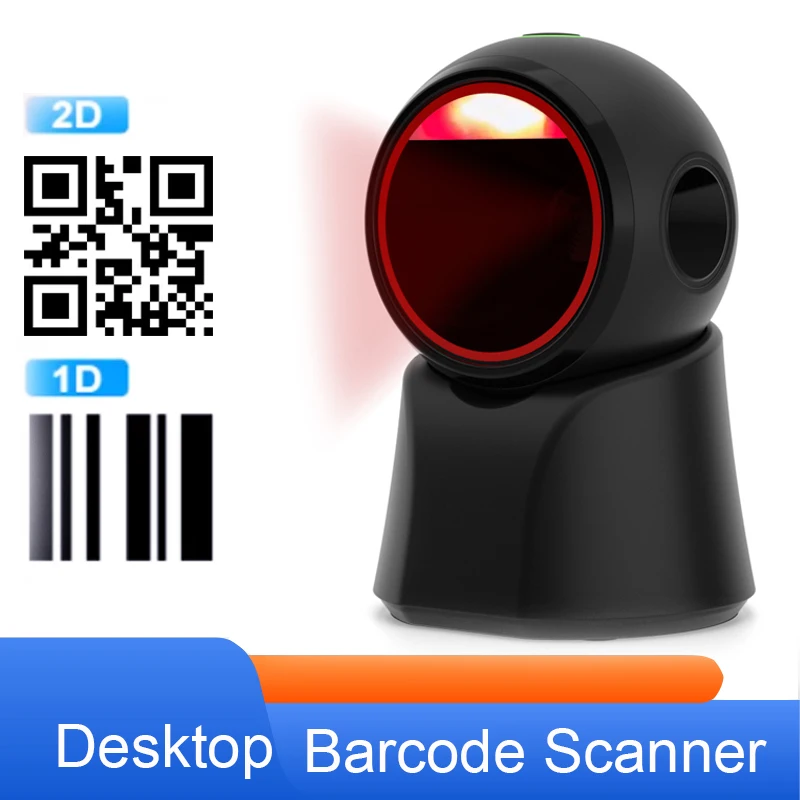 2D Barcode Scanner Desktop Omnidirectional Automatic 1D 2D QR code Data Matrix PDF417 Bar code Reader USB for Retail Supermarket