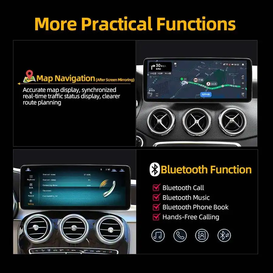 Linux Multimedia Screen CarPlay For Mercedes-Benz W205 W176 GLC A C V Class W447 CLA GLA 2008-2018 Android Auto Car Radio HU M