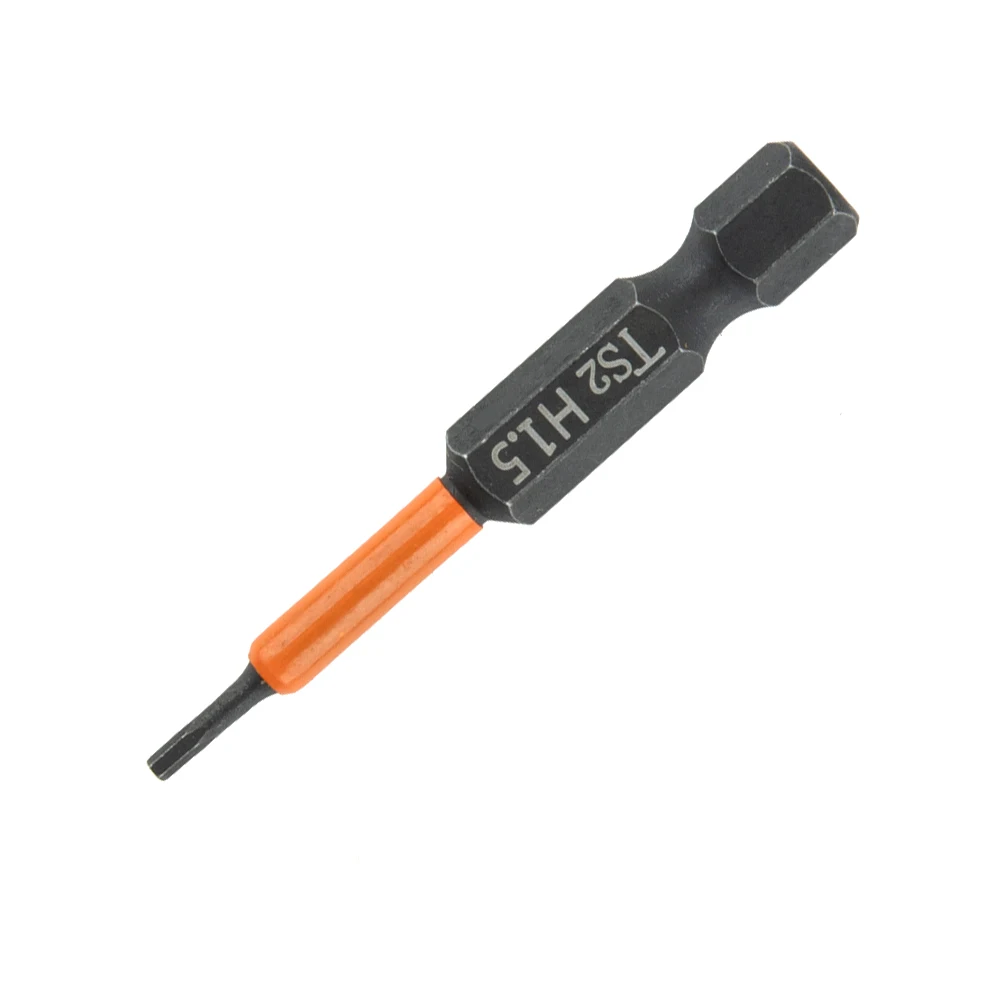 1/4 pulgadas Hex 1 pieza 50mm / 1,96 pulgadas 50mm de longitud aleación de acero negro + naranja H1.5-H6 vástago hexagonal punta de destornillador hexagonal