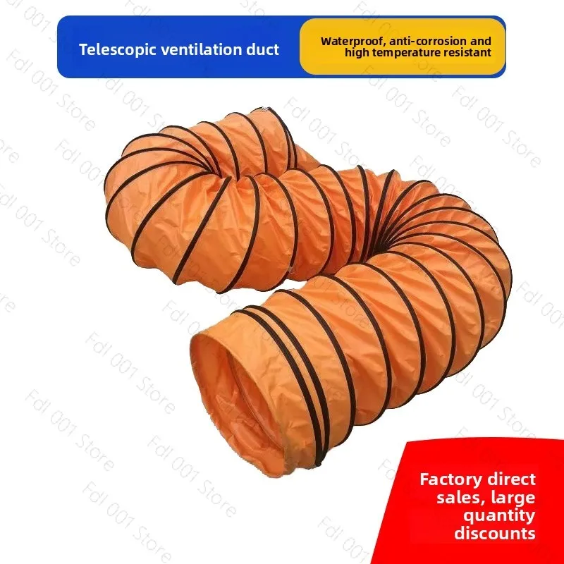 

PVC Flexible Duct Heat Resistant Retractable Exhaust Hose for Tunnel Mine Ventilation