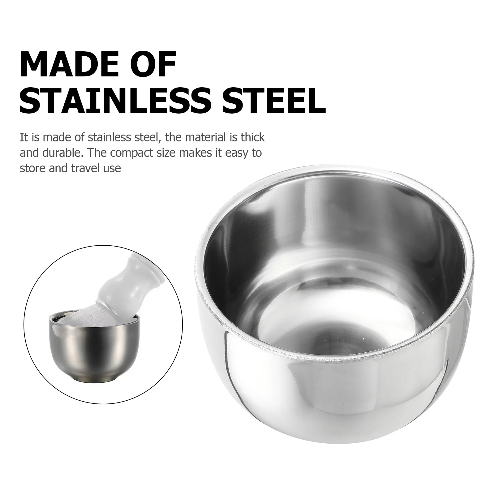 2Pcs Shaving Soap Bowl Stainless Steel Rust-Resistant Bubbling Bowl for Men Compact Design Comfortable Use Daily Shaving Cup