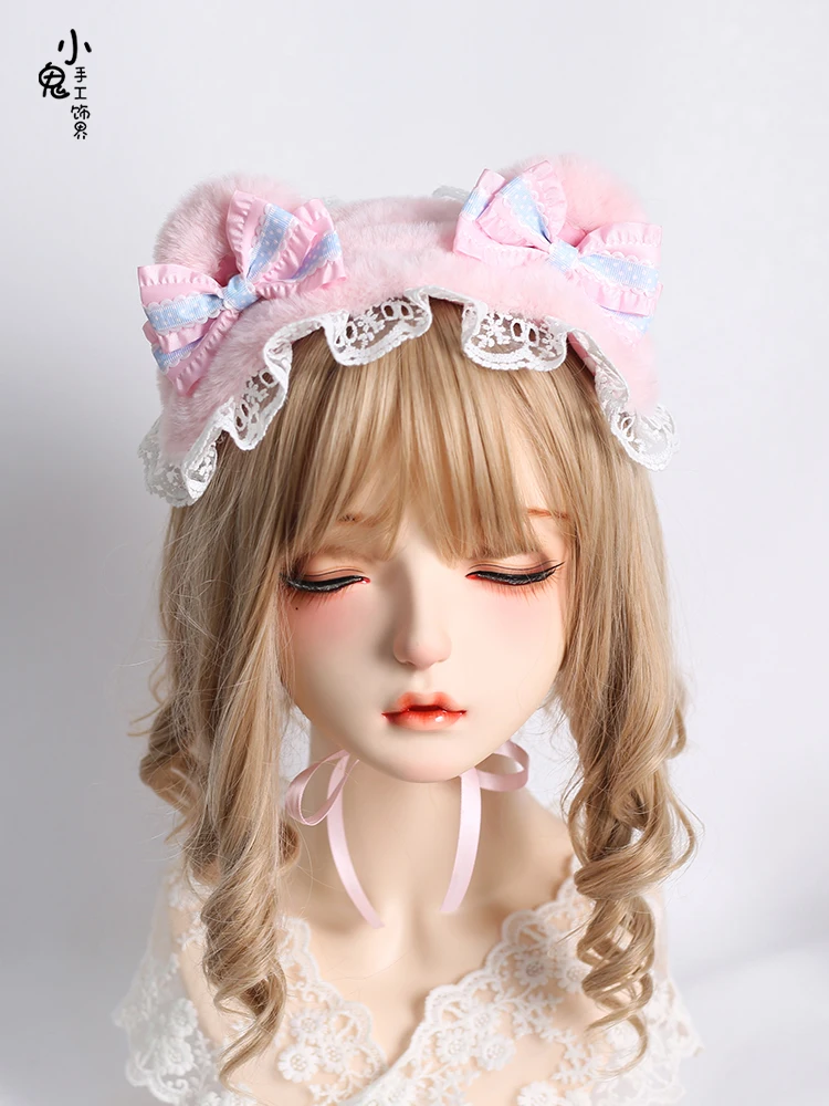 

Plush bear ear hair accessory sweet LOLITA bear ear hair band Lolita headwear
