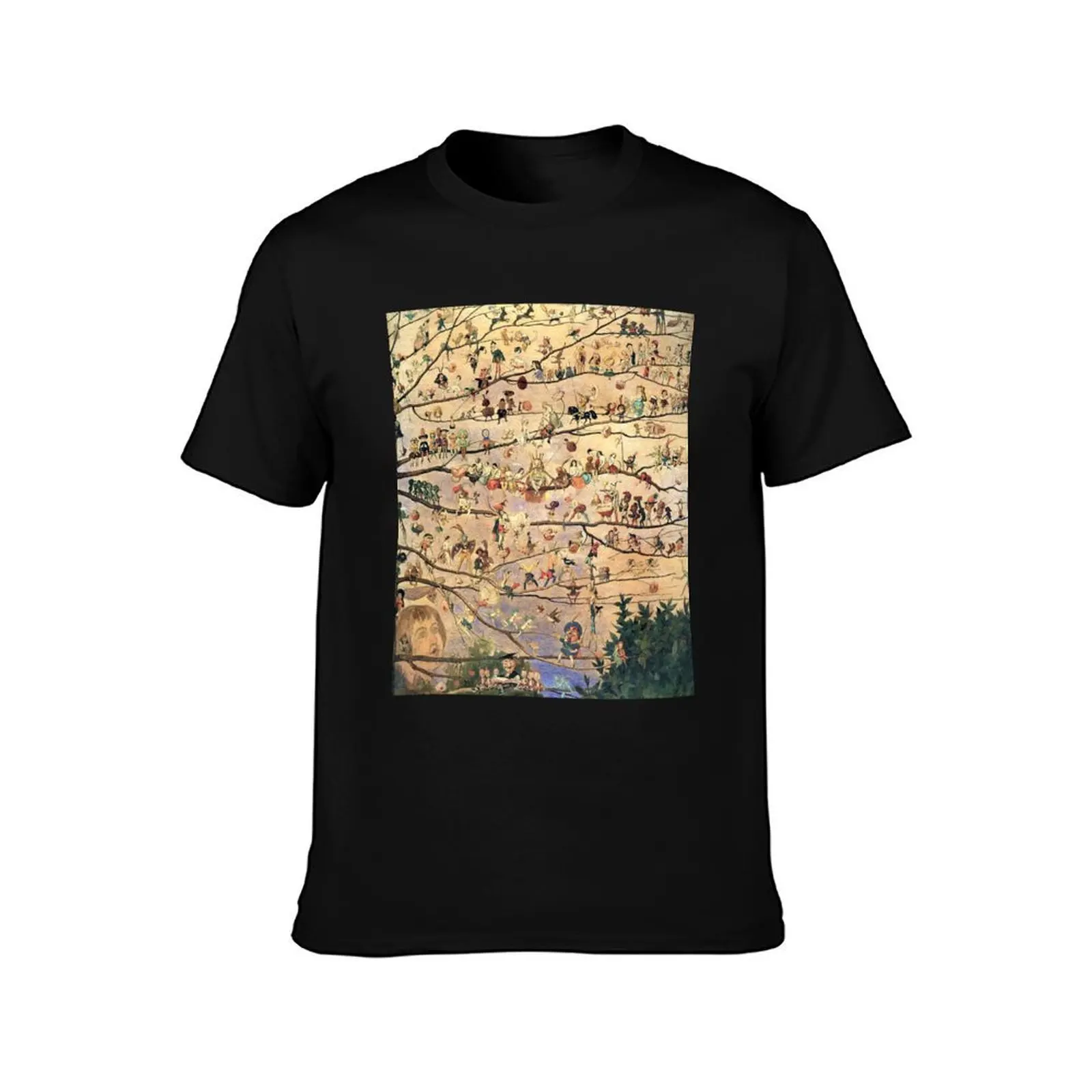 The Fairy Tree - Richard Doyle T-Shirt Simple Solid Color Crew Neck Tee