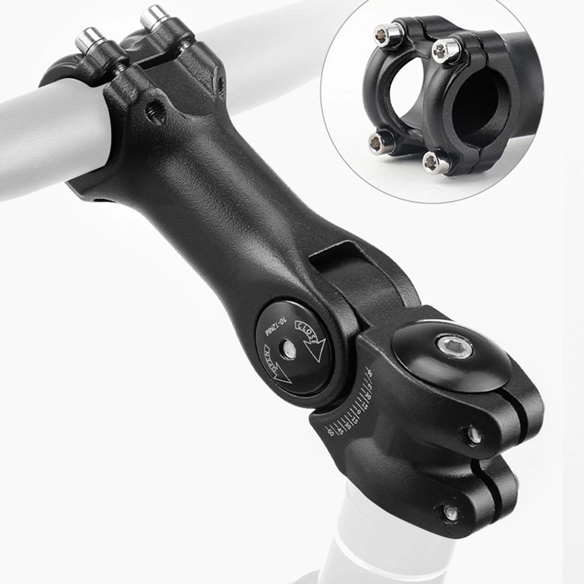 

60 Degree Adjustable Bicycle Handlebar Stem Variable Angle Aluminum Alloy Bike Handlebar Riser Road Bike Front Fork Stem Adapter