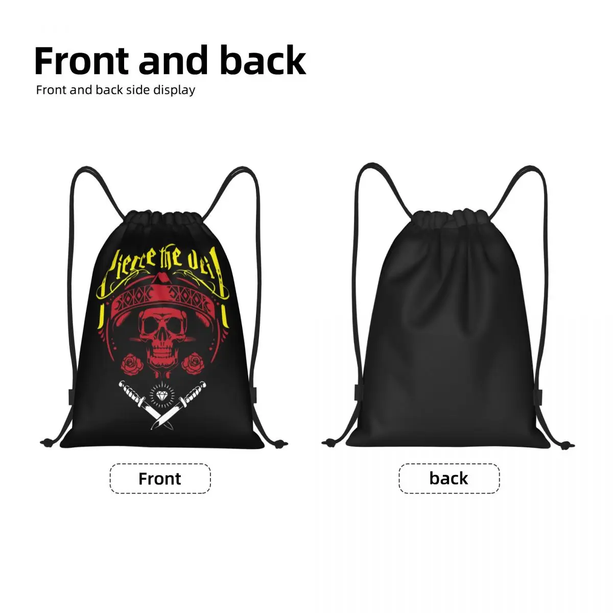 Custom Rock Music Band Pierce Veil Drawstring Backpack Bags Men Women Lightweight Gym Sports Sackpack Sacks for Shopping