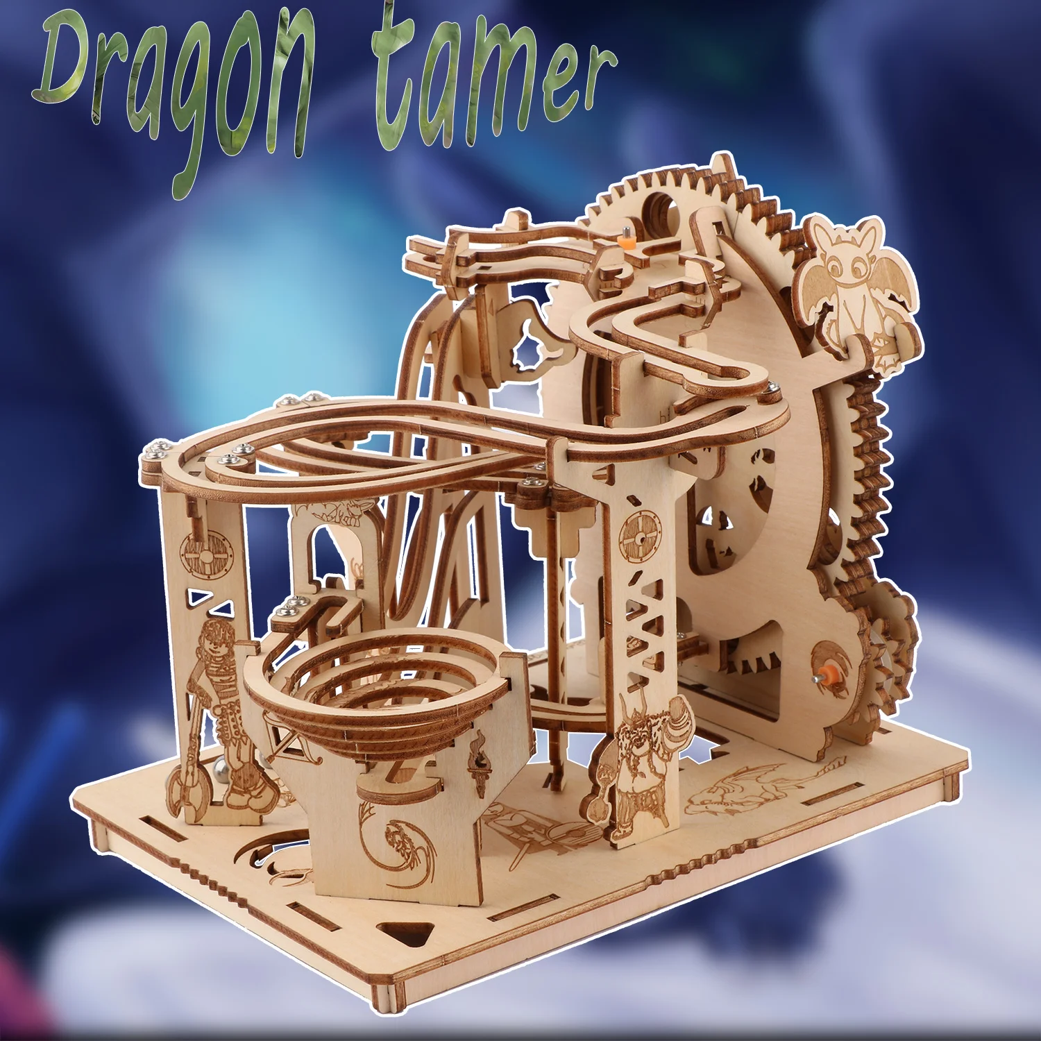 3D Wooden Puzzle Mechanical Dragon Taming Block Tool Kit Model Craft Includes Small Marbles For Birthdays And Christmas Gifts