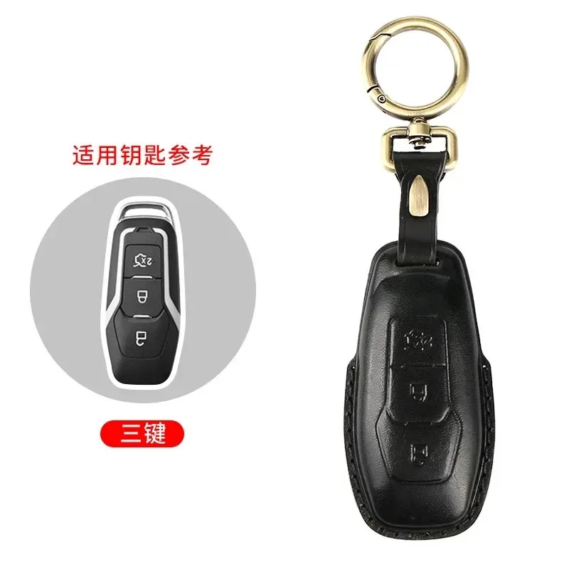 Genuine Leather Car Key Cover Bag Protection for Ford Focus Mondeo Escort  Edge Kuga Ecosport Explorer