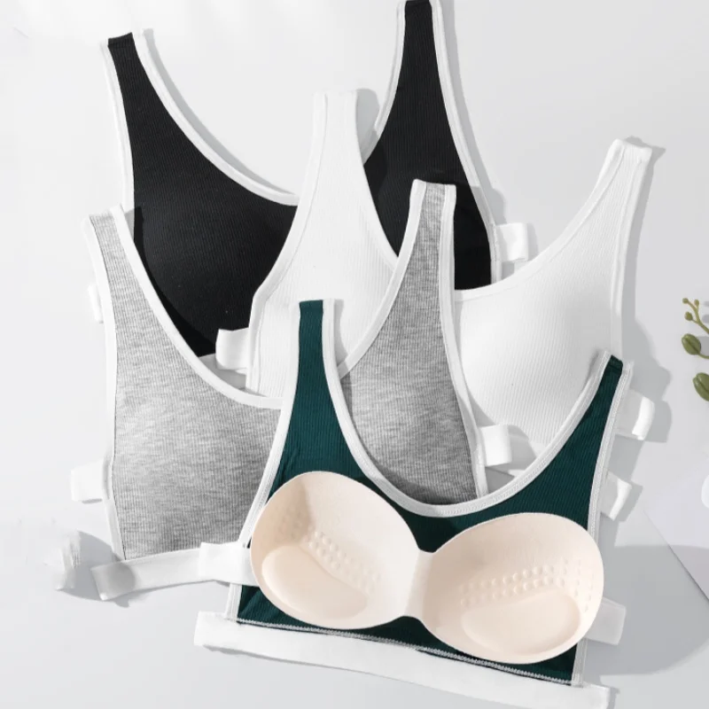 Seamless Bra Set Women Wireless Bra and Low Waist Thong Sports Tops Seamless Underwear Female Sexy Lingerie Set