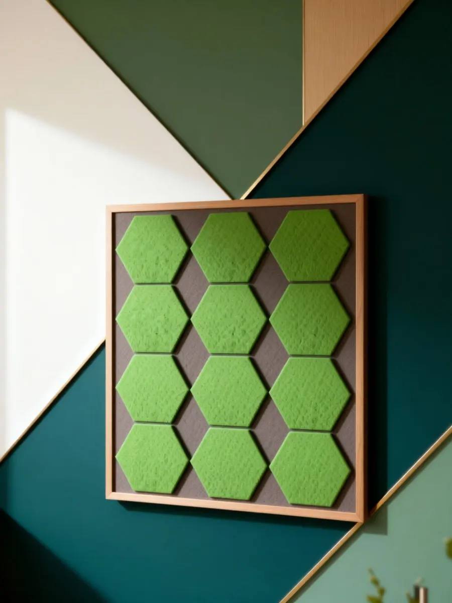 12Pcs Soundproof Felt Boards Hexagon Wall Decor Bulletin Tiles Small Pin Boards for Office Home School Memo Notes Display
