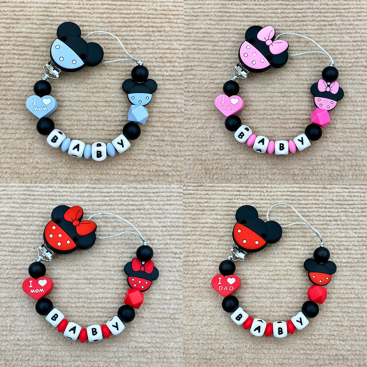 Customize Names Letters Name for Baby Pacifiers Luminous Pendant Pacifier Clips Chains Holder Teether Baby Kawaii Toy Gifts