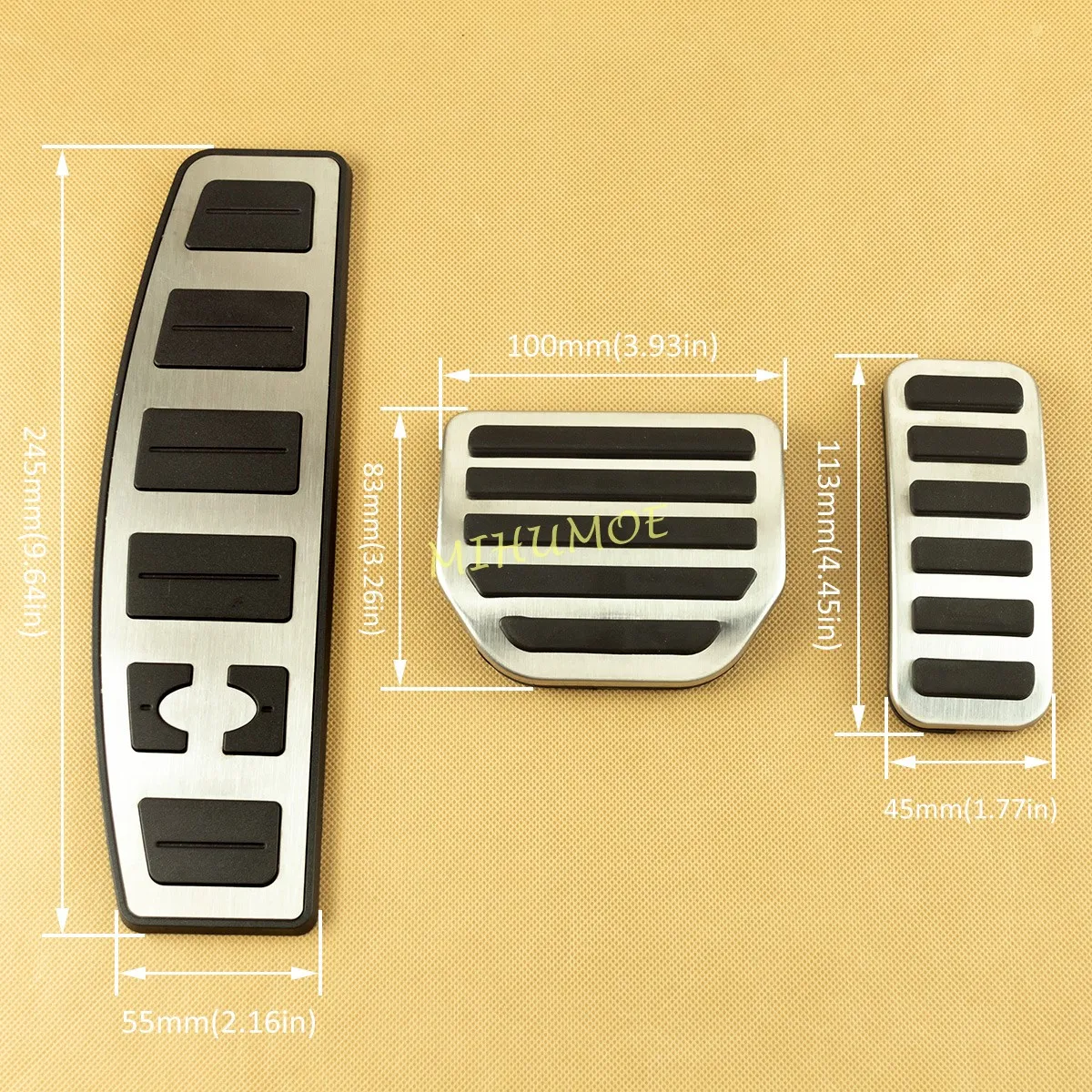 Non-Slip 3Pcs Car Gas Brake Foot Rest Pedal Pads For Range Rover Sport 2010 2011 2012 2013 Land Rover Discovery 4 LR4 2010-2016