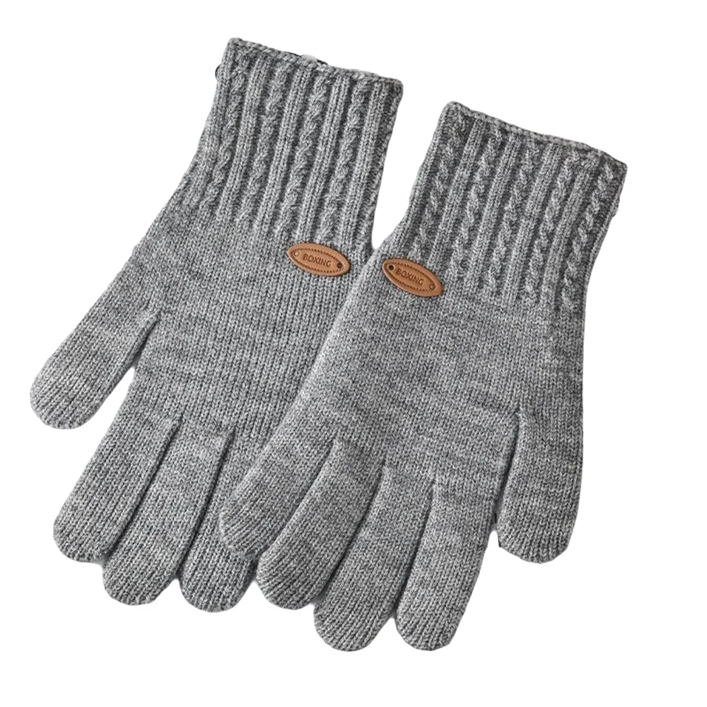 Stylish Polyester Cable Knitted Gloves Cold Proof Textured Warm Touch Screen Gloves Full Finger Winter Gloves For Women