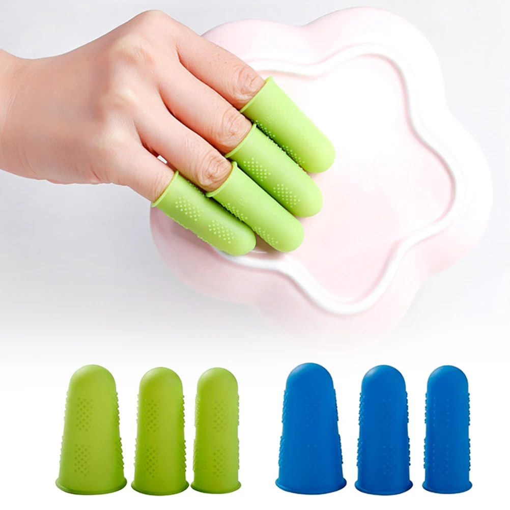 

12 Pcs Finger Cots Silicone Protector Protective Cover Non-slip Protectors Blue