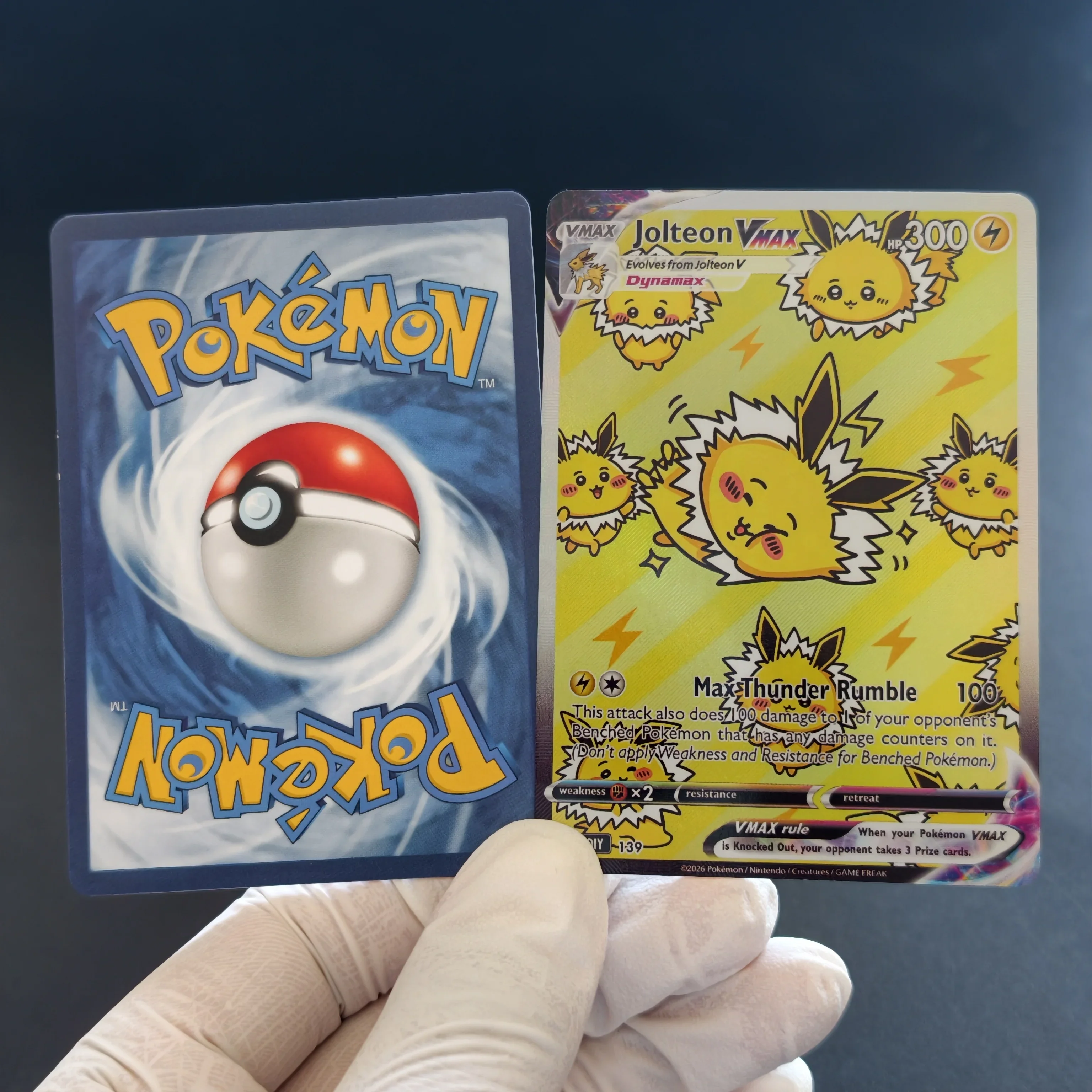 English Proxy PKM Card Chiisakute Eevee Family VMAX VSTAR Holo Textured Cards DIY TCG Advanced Anime Collection Card