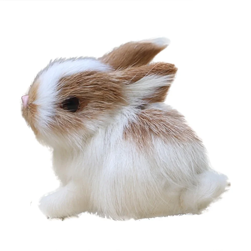 5CM Mini Realistic Cute White Plush Rabbits Fur Lifelike Animal Easter Bunny Simulation Model Birthday Gift Rabbit Toy