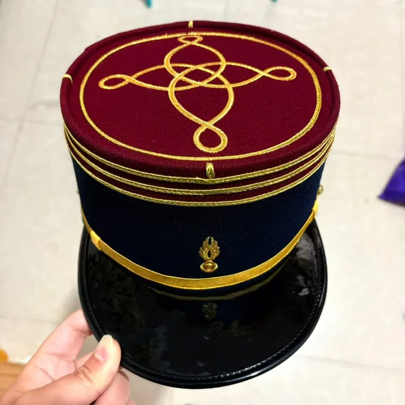French Foreign Legion Kepi Hat Military Officer Cap Gendarmerie Kepis Men Cosplay Historical Costume Hat Flat Top Cap Vintage